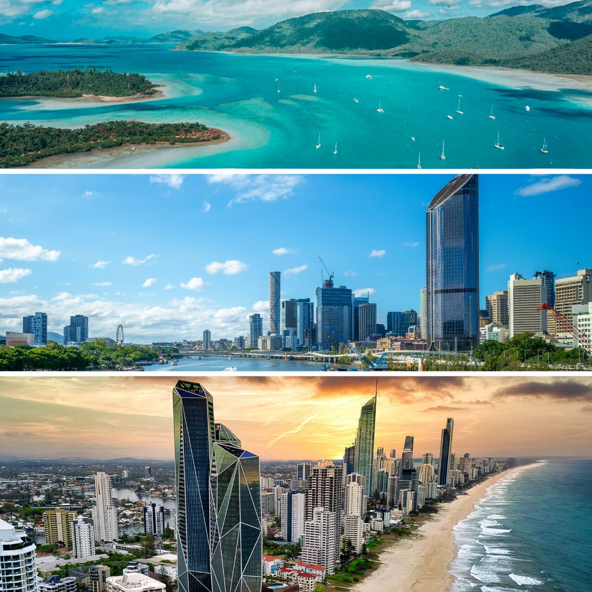 Image of 3 parts of Queensland.